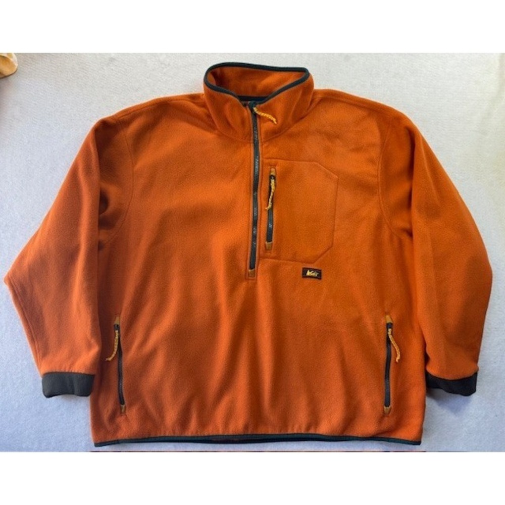 REI Co-op Trailsmith Orange Fleece Pullover Womens 2XL Polartec 1/4 Zip Excellen